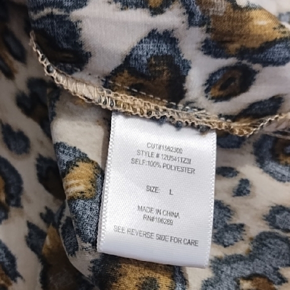 Leopard Print Ruffle Off Shoulder Adjustable Straps Strap Blouse Top - Picture 10 of 13